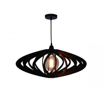 Zwarte hanglamp met open structuur