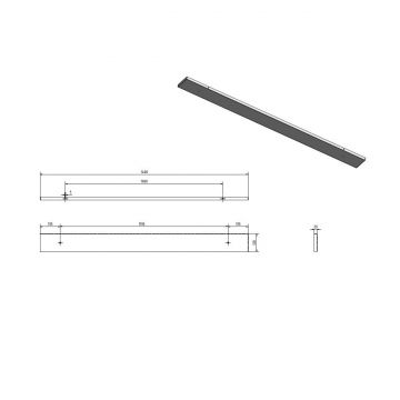 Placa de techo 140x12x2cm