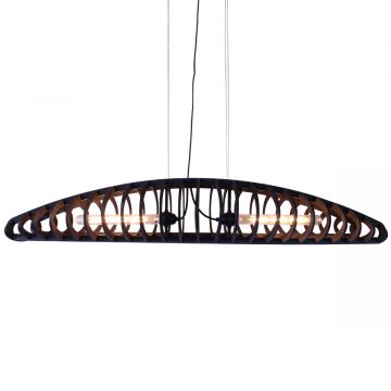 Langwerpige zwarte hanglamp 120 cm - productfoto