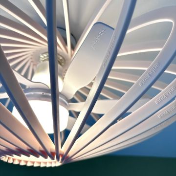 Plafond Ventilator-lamp Zwart Kunststof 55 cm - close up