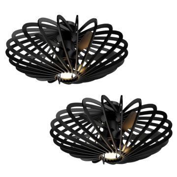Plafond Ventilator-lampen set 2 stuks 55 cm in Zwart Kunststof - productfoto